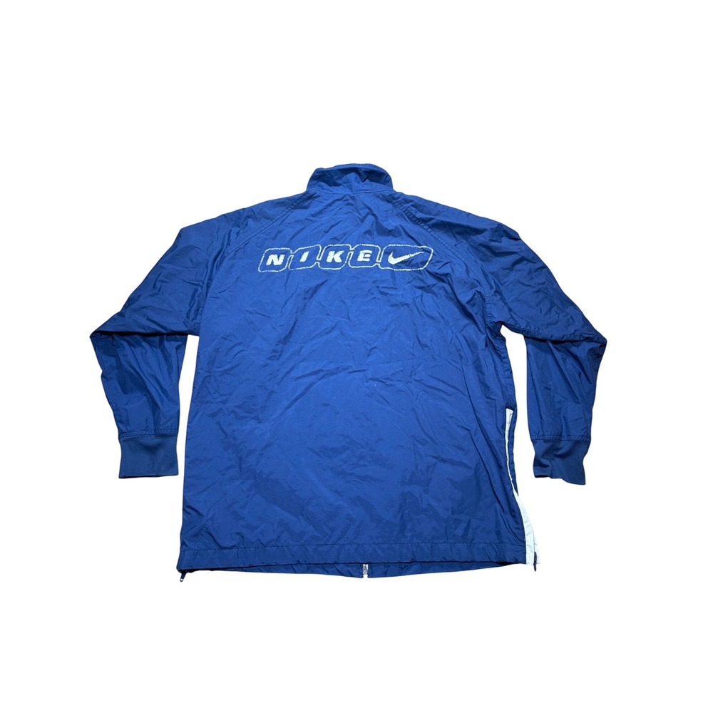 Vintage Nike Windbreaker Jacket Blue Full Zip Large Measuring S-M